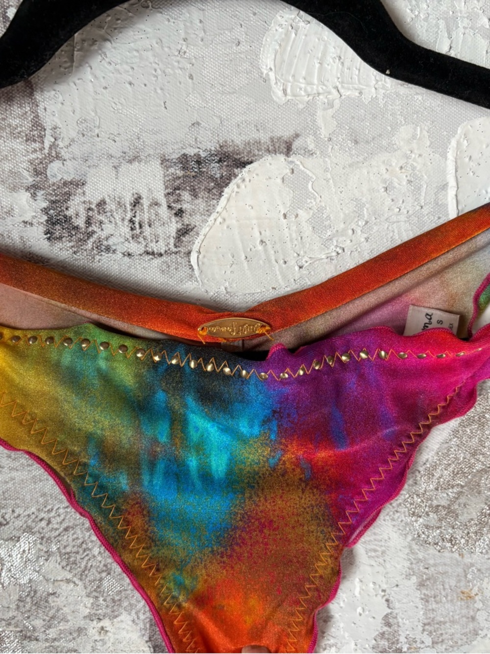 Rare 2012 Runway~LULI FAMA~ Bikini Neon Jewel Tie Dye NWT - Picture 10 of 16